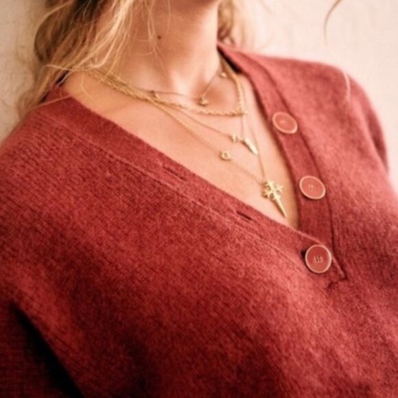 Sezane Willy Jumper Sweater Rosewood Pink Knit Baby Alpaca Italy Mohair Size S - Picture 2 of 15